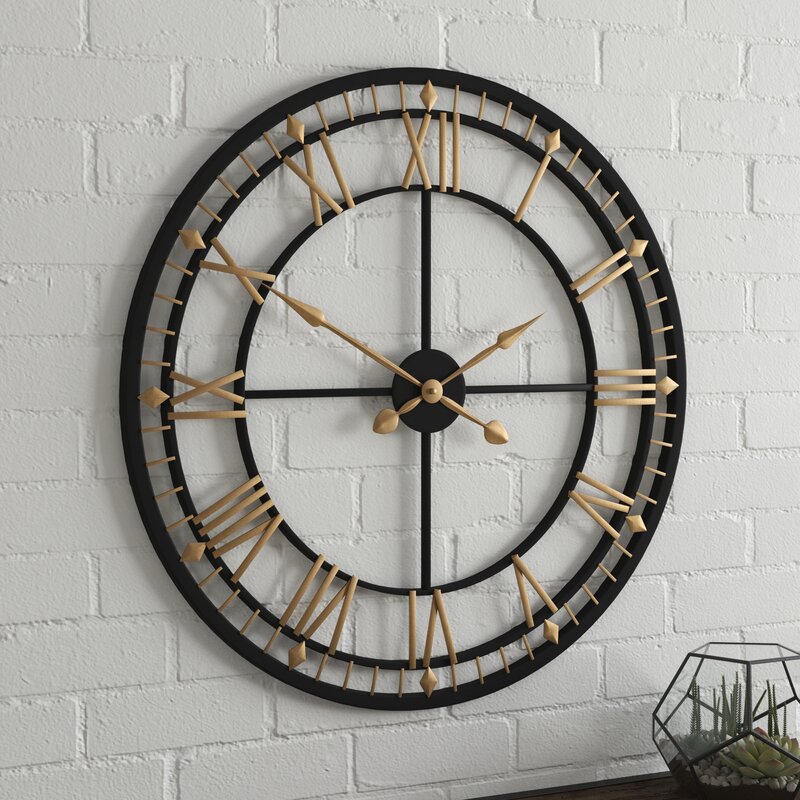 Borough Wharf Oversized 80cm Wall Clock & Reviews Wayfair.co.uk